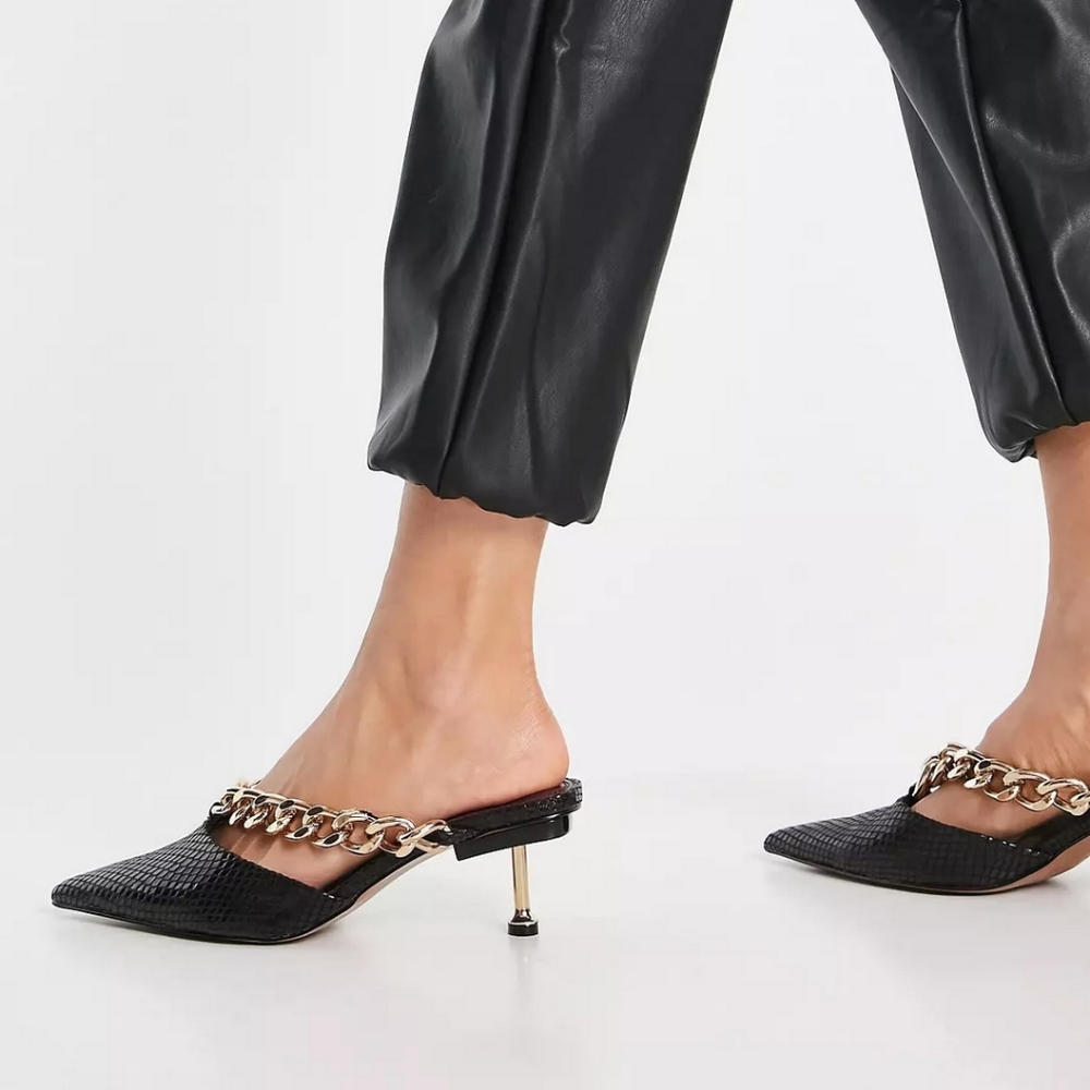 NWOB ASOS Steve Chain Mule Sz 11 (2" heel)